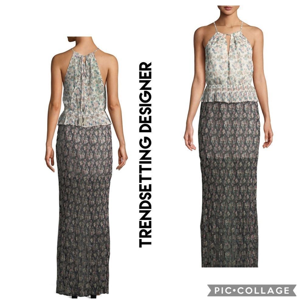 Trendsetting Antonia Halter-Neck Floral Maxi Dress